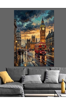 Gün Batımında Londra Ve Big Ben Dekoratif Kanvas - Mdf Ahşap Tablo Gün Batımında Londra Ve Big Ben Dekoratif Kanvas - Mdf Ahşap Tablo