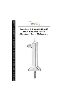 Premium 1 Rakam Gümüş Mum Kutlama Pasta Aksesuarı Parti Malzemesi Premium 1 Rakam Gümüş Mum Kutlama Pasta Aksesuarı Parti Malzemesi