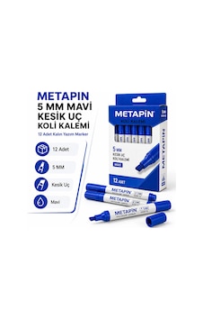 Metapin 5 Mm Mavi Kesik Uç Koli Kalemi 12 Adet Kalın Uçlu Marker Koli Markörü Ambalaj İşaretleme Metapin 5 Mm Mavi Kesik Uç Koli Kalemi 12 Adet Kalın Uçlu Marker Koli Markörü Ambalaj İşaretleme