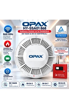 Opax Hy-ssa01 868 Mhz Kablosuz Duman Ve Isı Dedektörü En 14604 & En 54 Opax Hy-ssa01 868 Mhz Kablosuz Duman Ve Isı Dedektörü En 14604 & En 54