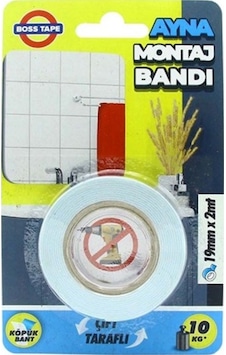 Bosstape Ayna Montaj Bandı 19 MM x 2 Metre Bosstape Ayna Montaj Bandı 19 MM x 2 Metre