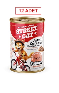 Street Cat Chunks İn Jelly Somonlu Kedi Konserve 400gr 12li Street Cat Chunks İn Jelly Somonlu Kedi Konserve 400gr 12li