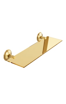 Banyo Lavabo Etejeri Cam Gold Renk Altın Banyo Lavabo Etejeri Cam Gold Renk Altın