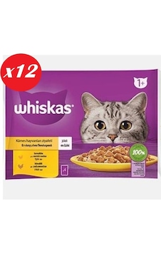 Whiskas Tavuklu Ve Hindili Yet. Kedi Maması 4x85gr Set 12'li