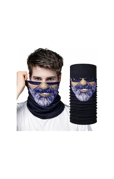 Sakallı Yüz Desenli Baf Buff Çok Amaçlı Boyunluk & Maske 1 No Sakallı Yüz Desenli Baf Buff Çok Amaçlı Boyunluk & Maske 1 No