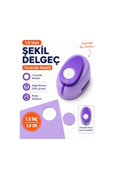 Ofisinn Şekilli Büyük Boy Delgeç/şekilgeç 3.8 Cm Yuvarlak Mor Ofisinn Şekilli Büyük Boy Delgeç/şekilgeç 3.8 Cm Yuvarlak Mor