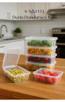 6 Lı Derin Dondurucu Saklama Kabı & Organizeri 1 Lt 12,5x19,5x5,5 Cm Çr 6 Lı Derin Dondurucu Saklama Kabı & Organizeri 1 Lt 12,5x19,5x5,5 Cm Çr