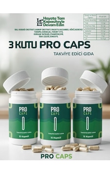 Procaps 3 Kutu X 15 Kapsül Takviye Edici Gıda Pro Caps Detox Için Çay Hediyesiyle Procaps 3 Kutu X 15 Kapsül Takviye Edici Gıda Pro Caps Detox Için Çay Hediyesiyle