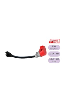 E-Qsr Energy Adaptör 22kw 32a /3,2 Kw 16a /1 Faz / 50 Cm E-Qsr Energy Adaptör 22kw 32a /3,2 Kw 16a /1 Faz / 50 Cm