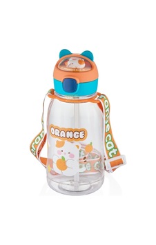 Lexroo Vagonlife 760ml Sevimli Kedi Figürlü Silikon Pipetli Özel Turuncu-Turkuaz Lexroo Vagonlife 760ml Sevimli Kedi Figürlü Silikon Pipetli Özel Turuncu-Turkuaz