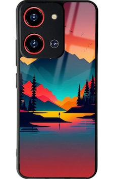 Reeder S19 Max Pro S Zoom Günbatımı Tasarımlı Glossy Telefon Kılıfı Çok Renkli