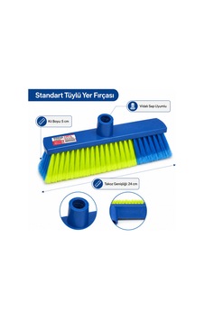 Doğuş Fırça Standart Tüylü Yer Fırçası 24 Cm Vidalı Sap Uyumlu 20002