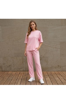 Ellovia Siyah Taşlı Takım Pembe