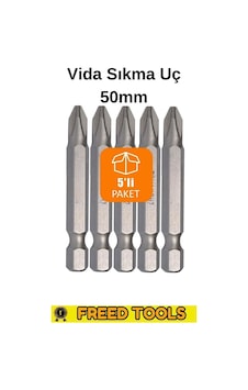 Matkap Ucu Uçları 50 Mm Yıldız Düz Bits Vidalama Uç Seti Ph 5 Par