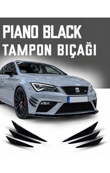 Seat Leon Tampon Bıçağı Piano Black 6'lı Kanatlı Seat Leon Tampon Bıçağı Piano Black 6'lı Kanatlı