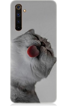 Realme 6 Pro Uyumlu Dilini Çıkaran Kedi Desenli Silikon Kılıf Realme 6 Pro Uyumlu Dilini Çıkaran Kedi Desenli Silikon Kılıf
