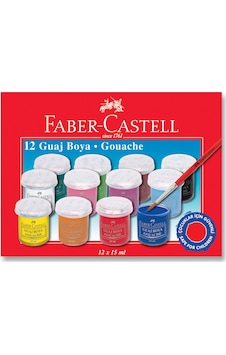 Faber 12 Renk Şişe Guaj Boya 5170160401 Çok Renkli Faber 12 Renk Şişe Guaj Boya 5170160401 Çok Renkli