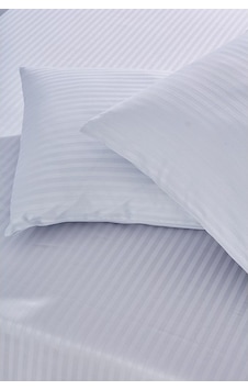 Komfort Home Battal Boy Çizgili Pamuk Saten Çarşaf Seti / Açık Gr