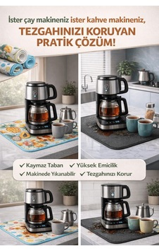 Çay Matı Çay Makinesi % 100 Mikrofiber Altlığı Su Emici Tezgah Koruyucu Kurulama Matı Hmngo48-ıeg487 Diğer