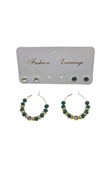 X-Lady Accessories Altın Renk Yeşil Boncuk Şık Sallantılı El İşi Kombin Küpe 2237 Çok Renkli X-Lady Accessories Altın Renk Yeşil Boncuk Şık Sallantılı El İşi Kombin Küpe 2237 Çok Renkli