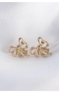 Pirinç Gold Renk Fiyonk Küpe Çok Renkli 94627302 Pirinç Gold Renk Fiyonk Küpe Çok Renkli 94627302