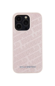 Apple Uyumlu iPhone 15 Pro Max Kılıf Karl Lagerfeld Lisanslı Metal Yazı Logolu Dikişli Logo Kapitone Pembe Apple Uyumlu iPhone 15 Pro Max Kılıf Karl Lagerfeld Lisanslı Metal Yazı Logolu Dikişli Logo Kapitone Pembe
