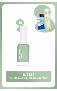Unfilter Beauty No:40 Oje + 150 Ml Aseton + 100 Adet Pamuk Unfilter Beauty No:40 Oje + 150 Ml Aseton + 100 Adet Pamuk