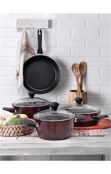 Pierre Cardin 7 Parça Dıamond Cook Granit Mor Tencere Seti
