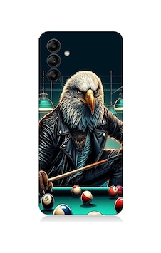 Samsung Galaxy A55 Uyumlu Bilardo Oynayan Deri Ceketli Kartal Desenli Silikon Kılıf Samsung Galaxy A55 Uyumlu Bilardo Oynayan Deri Ceketli Kartal Desenli Silikon Kılıf