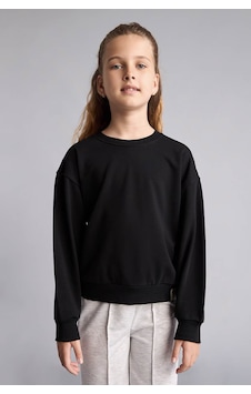 Defacto Pamuklu Relaxed Fit Siyah Kız Çocuk Sweatshirt E6842a8/bk81 Defacto Pamuklu Relaxed Fit Siyah Kız Çocuk Sweatshirt E6842a8/bk81