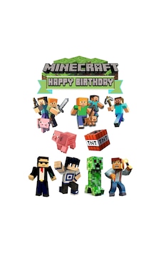 Yenilebilir Şekerli Kağıt Baskısı Cupcake Ve Pasta Resim Baskı Minecraft Temalı 10 Yenilebilir Şekerli Kağıt Baskısı Cupcake Ve Pasta Resim Baskı Minecraft Temalı 10