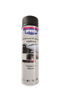 Presto Mat Siyah Akrilik Sprey Boya 500 Ml. Presto Mat Siyah Akrilik Sprey Boya 500 Ml.