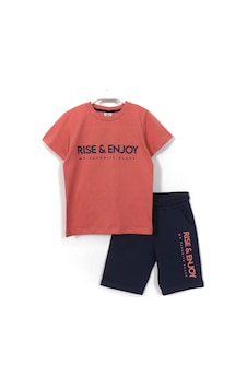 Dobakids Rise Enjoy Slogan Baskılı Erkek Çocuk Yazlık 2'li Takım 8-15 Yaş Mercan Dobakids Rise Enjoy Slogan Baskılı Erkek Çocuk Yazlık 2'li Takım 8-15 Yaş Mercan