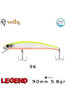 Wily Legend 90f 9cm 5.8gr No:36 Maket Balık Wily Legend 90f 9cm 5.8gr No:36 Maket Balık
