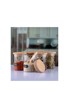 6 Li Kaşıklı Etiketli 250 Ml Bambu Kapaklı Cam Baharatlık Seti Baharatlık Takımı Diğer 6 Li Kaşıklı Etiketli 250 Ml Bambu Kapaklı Cam Baharatlık Seti Baharatlık Takımı Diğer