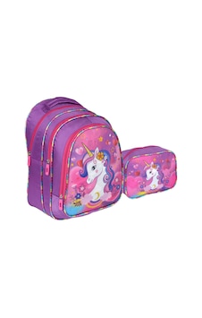 Relaxion Mor Unicorn Desenli İlkokul Çantası Beslenme Çantalı 1311-3 Relaxion Mor Unicorn Desenli İlkokul Çantası Beslenme Çantalı 1311-3