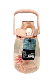 Gıpta Askılı Pipetli Tritan Sporcu Matara 1200 Ml Pembe Çok Renkli