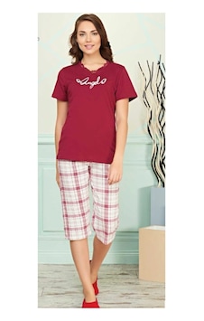 Alperi Kadın Bordo Kapri Pijama Takımı - 697151000021 Alperi Kadın Bordo Kapri Pijama Takımı - 697151000021