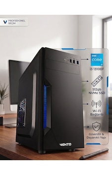 Mod Gaming Vento MB-O13B i3-13100F 16 GB 512 GB SSD 2 GB GT610 W11P Masaüstü Bilgisayar Mod Gaming Vento MB-O13B i3-13100F 16 GB 512 GB SSD 2 GB GT610 W11P Masaüstü Bilgisayar