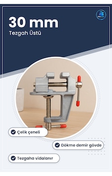 Mini Masa Mengene 30 Mm Tezgah Üstü Dökme Demir Gövdeli Çelik Çen Mini Masa Mengene 30 Mm Tezgah Üstü Dökme Demir Gövdeli Çelik Çen
