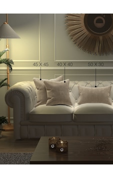 Kumsal Beji Kırlent , Yastık Kılıfı Kadife Görünümlü Velvet Touch Serisi Kumsal Beji