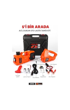 Assur 5'i 1 Arada 5 Ton Hidrolik Kriko 12v Hava Kompresörü & Bijon Sökme Sıkma Makinesi-3285 Assur 5'i 1 Arada 5 Ton Hidrolik Kriko 12v Hava Kompresörü & Bijon Sökme Sıkma Makinesi-3285