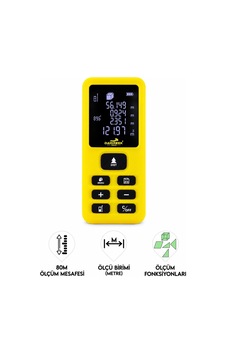 Dawrek E50 Lazer Mesafe Ölçer 80 Metre Dijital Hassas Ölçüm Cihazı Çok Fonksiyonlu Sarı Dawrek E50 Lazer Mesafe Ölçer 80 Metre Dijital Hassas Ölçüm Cihazı Çok Fonksiyonlu Sarı
