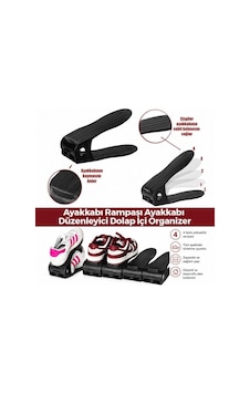 Ayarlanabilir Ayakkabı Rampası 12x25 Cm - 4 Kademeli Dolap İçi Ayakkabı Düzenleyici Organizer, Kaymaz Siyah Plastik Ayakkabılık Çiftleme Rampası Çok Renkli Ayarlanabilir Ayakkabı Rampası 12x25 Cm - 4 Kademeli Dolap İçi Ayakkabı Düzenleyici Organizer, Kaymaz Siyah Plastik Ayakkabılık Çiftleme Rampası Çok Renkli