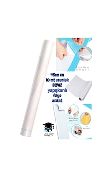 45 Cm X 10 Metre Yapışkanlı Rulo Folyo Asetat Beyaz Dc-fix