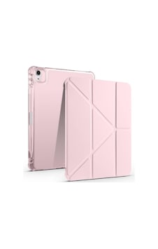 Aksesuarcim Apple iPad Uyumlu Air 11 2024 İle Uyumlu Kılıf Silikon Yumuşak Kalem Bölmeli Esnek 4 Farklı Stand Olabilen Tablet Kılıfı Rose Gold Sku: Zeusb0fhj7jmh9 Arka Kapak