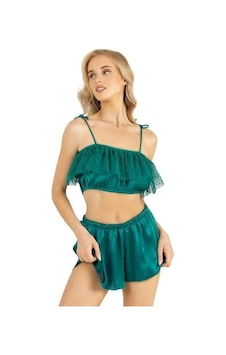 Moon Wear Zümrüt Saten Şort Takımı 9206 ZÜMRÜT Moon Wear Zümrüt Saten Şort Takımı 9206 ZÜMRÜT