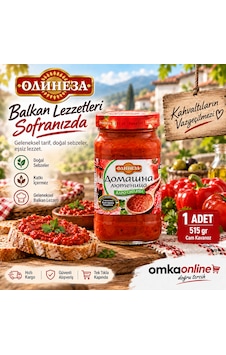 Omka Olineza Lütenitsa 1 Adet - Kahvaltılık Balkan Sos 515 Gr Cam Kavanoz