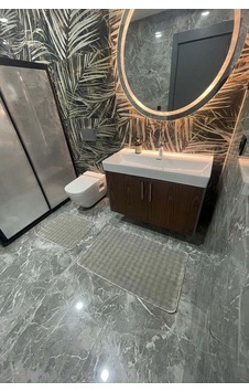Modern Bubble Yıkanabilir Kaymaz Peluş Banyo Paspası Halısı 2'li Klozet Takımı 60x100 Ve 50x60 Kum Modern Bubble Yıkanabilir Kaymaz Peluş Banyo Paspası Halısı 2'li Klozet Takımı 60x100 Ve 50x60 Kum