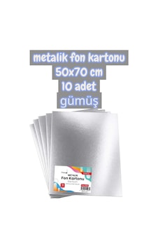 Gümüş Metalik Fon Kartonu 50x70 Cm 10 Adet 1 Gümüş Metalik Fon Kartonu 50x70 Cm 10 Adet 1